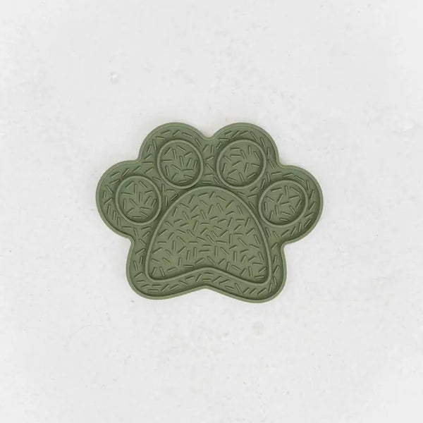 PAW PRINT LICK MAT-OLIVE