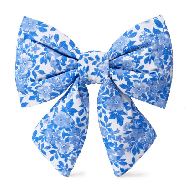 BLUE ROSES DOG BOW