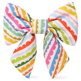 SCALLOP STRIPE DOG BOW