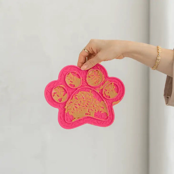 PAW PRINT LICK MAT-PINK