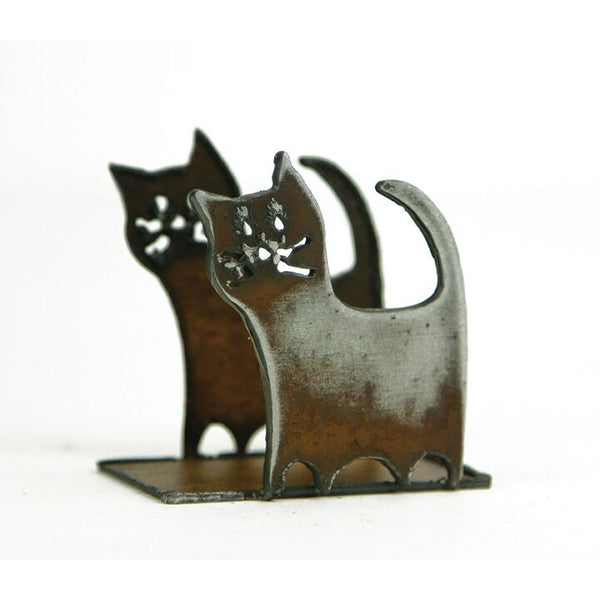 Rustic Cat Business card Holder