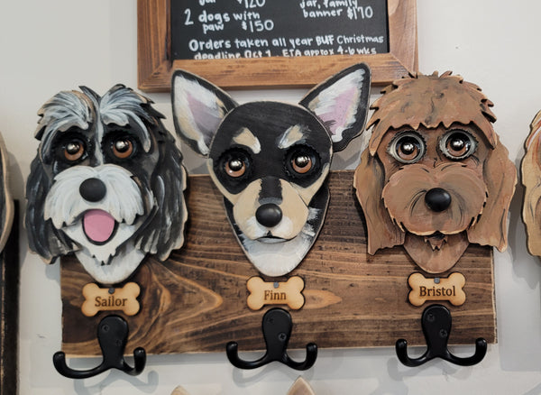 Custom Leash Holder-3 Dogs