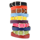 Italian Leather Collar- Light Blue