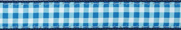 BLUE GINGHAM MARTINGALE DOG COLLAR