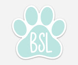 Bay Dog Paw Sticker-AQUA
