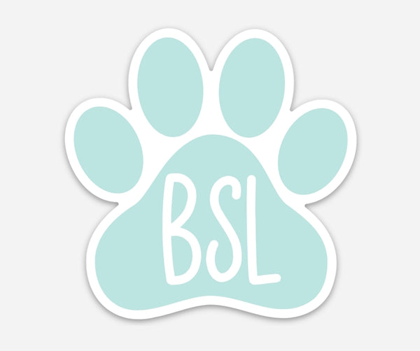 Bay Dog Paw Sticker-AQUA