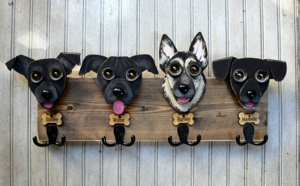 Custom Leash Holder-4 Dogs