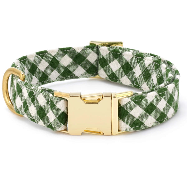 HUNTER GREEN GINGHAM COLLAR