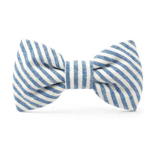 LAKE BLUE STRIPE BOW TIE