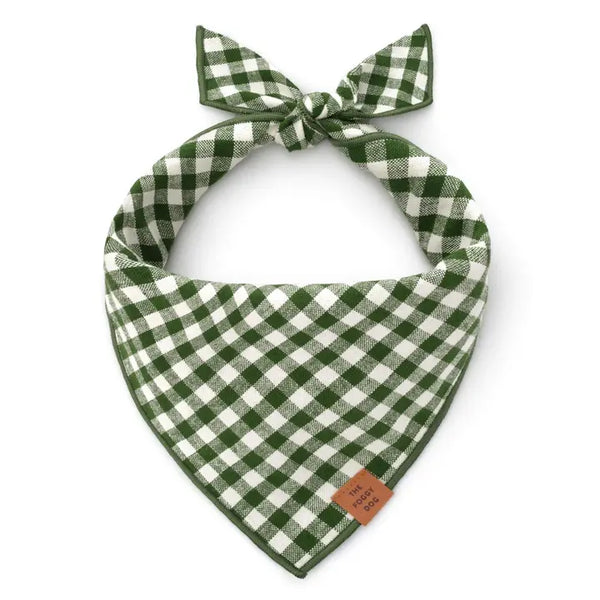 HUNTER GREEN GINGHAM BANDANA