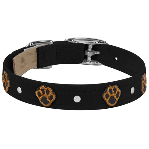 Embroidered Paws Collar-BLACK
