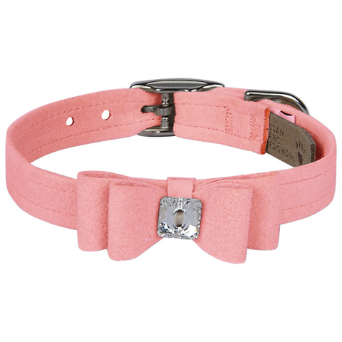 BIG BOW COLLAR- PUPPY PINK