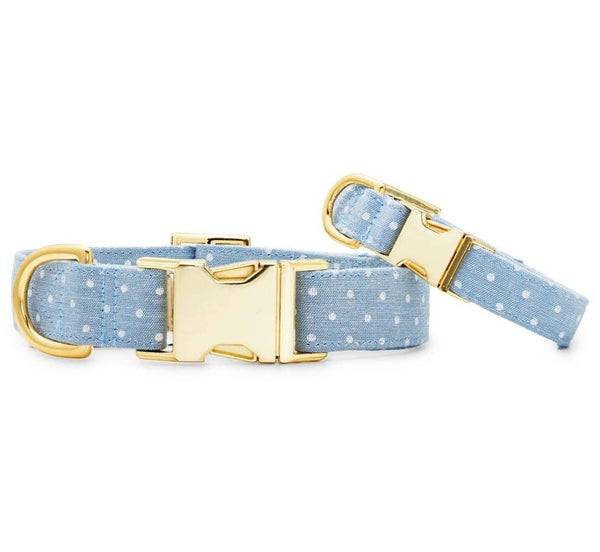 CHAMBRAY DOTS DOG COLLAR