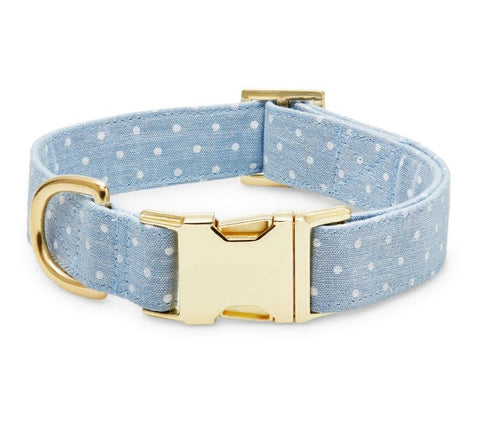 CHAMBRAY DOTS DOG COLLAR