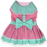 TEAL/PINK POLKA DOT DRESS