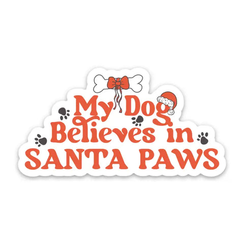 SANTA PAWS STICKER