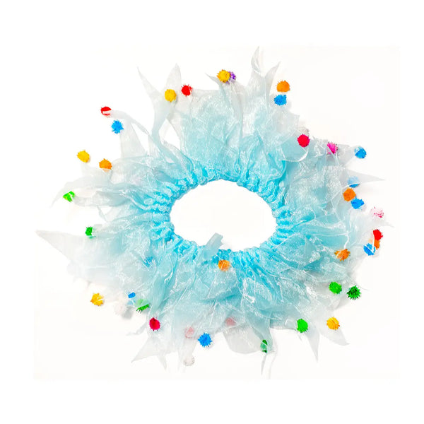 PARTY POM COLLAR-BLUE