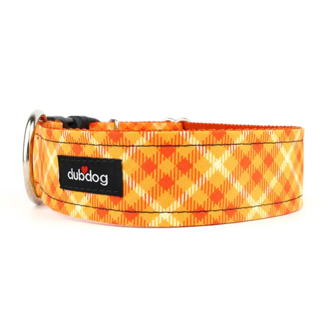 PUMPKIN PLAID DOG COLLAR