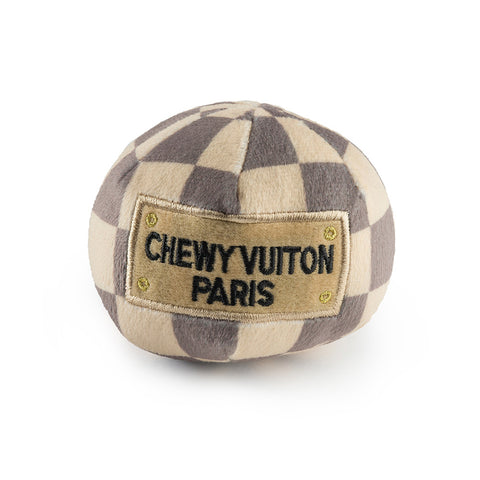 Checker Chewy Vuiton Plush Dog Ball