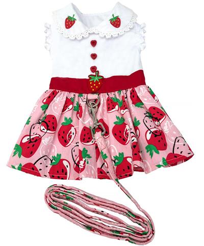 Strawberry Picnic Dress with Leash