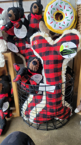 BUFFALO PLAID BONE DOG TOY