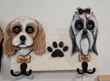Custom Leash Holder-2 Dogs with PAW