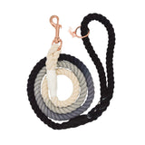 Black Ombre Cotton Rope Dog Leash