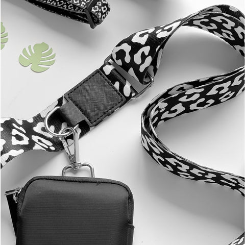 WALKING BAG STRAP-BLK LEOPARD