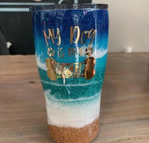 BEACH 20 OZ TUMBLER-AQUA