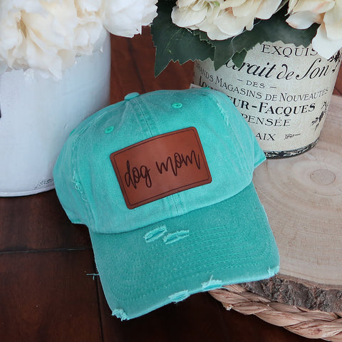 Dog Mom Hat-Vintage Turquoise