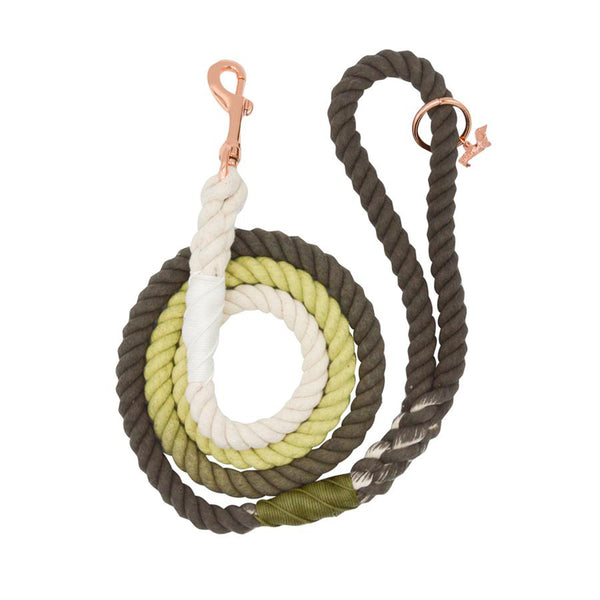 Olive Cotton Rope Dog Leash