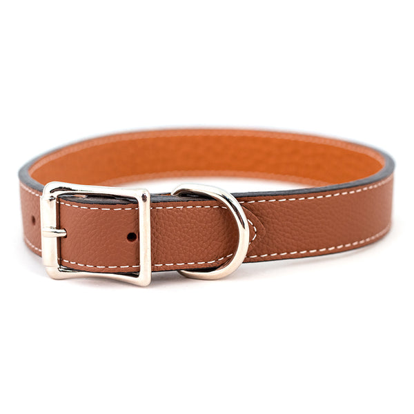 Italian Leather Collar- Brown
