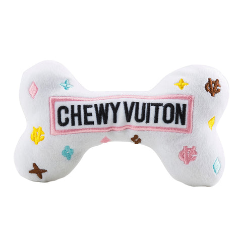 White Chewy Vuiton Dog Bones