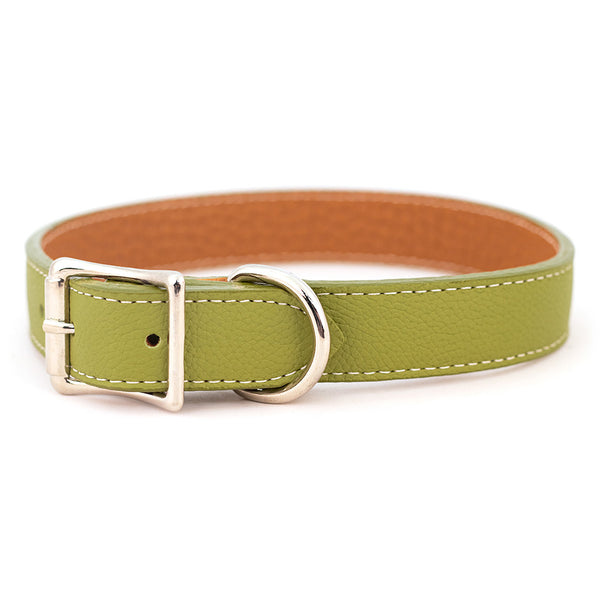 Italian Leather Collar- Chartreuse Green