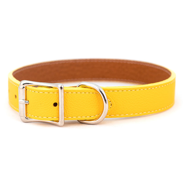 Italian Leather Collar- Yellow